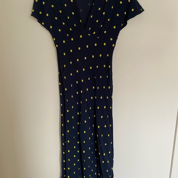 Zara blue and yellow polka dot dresss - Picture 3 of 3